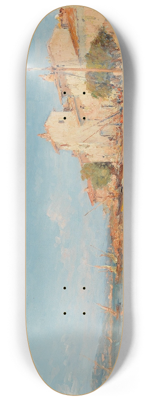 Henry Malfroy - View of a Harbour in Summer 8.25 inch art skate deck