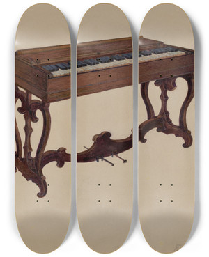 Triptych art skateboard deck of Edna C Rex Melodeon by Edna C Rex (1893-1972)