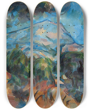 Triptych art skateboard deck of Paul Czanne Mount Saintevictoire by Paul Cezanne (1839-1906)
