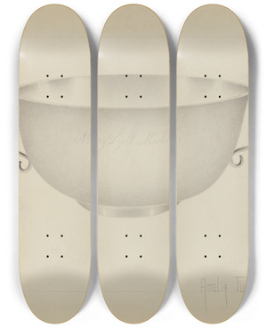 Triptych art skateboard deck of Amelia Tuccio Silver Bowl_2 by Amelia Tuccio (20-)