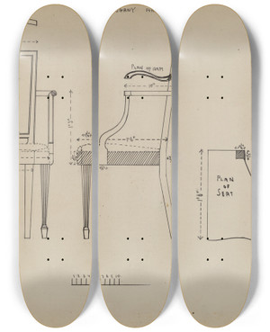 Triptych art skateboard deck of Nicholas Gorid Armchair_3 by Nicholas Gorid (20-)
