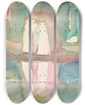 Triptych art skateboard deck of Edvard Munch Kvinner P Stranden Sgrdstrand by Edvard Munch (1863-1944)