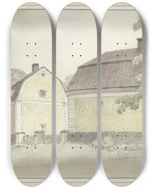 Triptych art skateboard deck of Ferdinand Boberg Stermalma by Ferdinand Boberg (1860-1946)