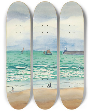 Triptych art skateboard deck of Albert Marquet Sables Dolonne by Albert Marquet (1875-1947)