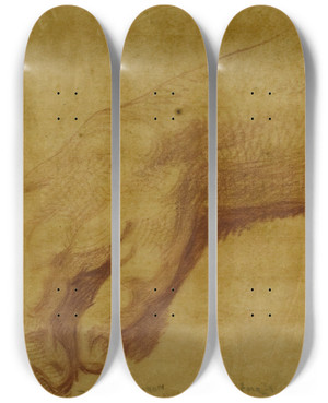 Triptych art skateboard deck of Bernard Baron Right Hand Of Jupiter by Bernard Baron (1696-1762)
