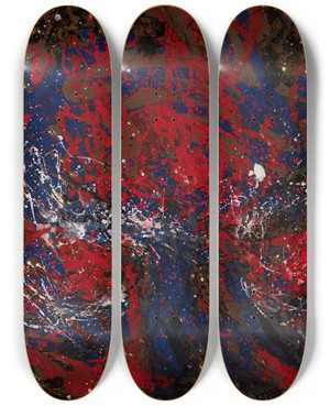 Triptych art skateboard deck of Lola Liivat Protestilaul by Lola Liivat (1928)