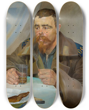 Triptych art skateboard deck of Jacek Malczewski Exile Right Section Of The Triptych by Jacek Malczewski (1854-1929)
