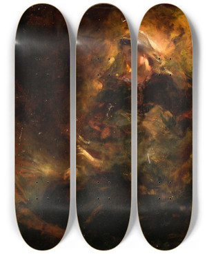 Triptych art skateboard deck of Albert Ritzberger Vision by Albert Ritzberger (1853-1915)