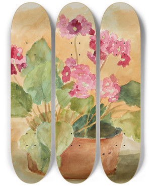 Triptych art skateboard deck of Anny Dollschein Blumenstillleben by Anny Dollschein (1893-1946)