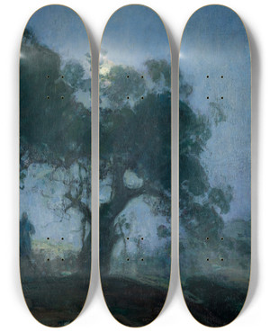 Triptych art skateboard deck of Henry Ossawa Tanner The Good Shepherd by Henry Ossawa Tanner (1859-1937)