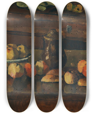 Triptych art skateboard deck of Anton Faistauer Obststilleben Mit Kanne by Anton Faistauer (1887-1930)