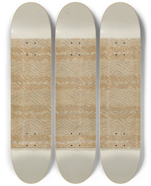 Triptych art skateboard deck of George Constantine Shaker Bedspread_2 by George Constantine