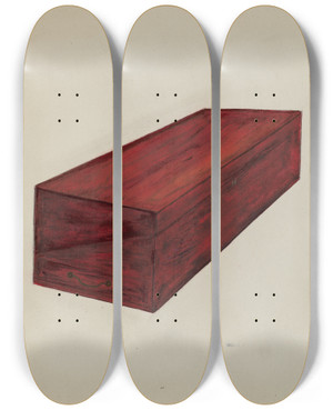 Triptych art skateboard deck of Edna C Rex Lap Desk_1 by Edna C Rex (1893-1972)