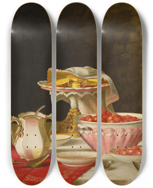 Triptych art skateboard deck of John F Francis The Dessert by John F Francis (1808-1886)