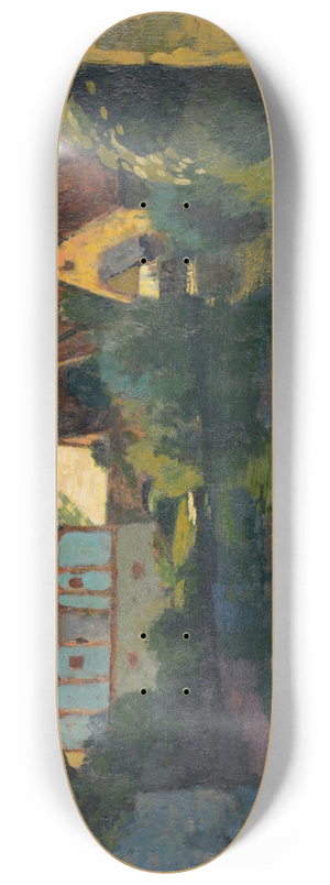Alfred Poell - Dmmerung in einem Dorf 8.25 inch art skate deck