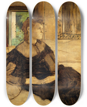 Triptych art skateboard deck of Edgar Degas Madame Thodore Gobillard Yves Morisot 18381893_1 by Edgar Degas (1834-1917)