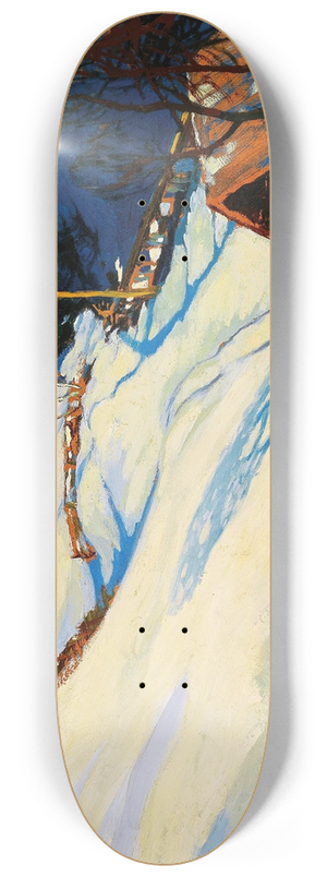 Alfred Poell - Winter landscape 8.25 inch art skate deck