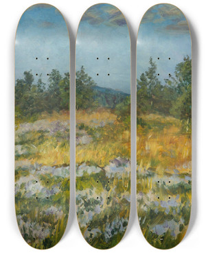Triptych art skateboard deck of Frantiek Kavn A Little Bit Of Heather by Frantisek Kavan (1866-1841)