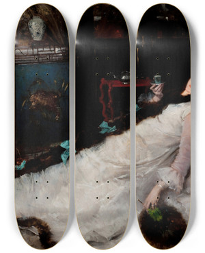 Triptych art skateboard deck of Ernestange Duez Resting by Ernest-Ange Duez (1843-1896)