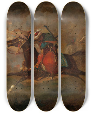Triptych art skateboard deck of Aleksander Orowski Faris by Aleksander Orlowski (1777-1832)