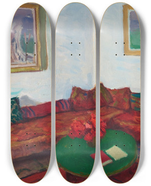 Triptych art skateboard deck of Albert Marquet Le Divan by Albert Marquet (1875-1947)