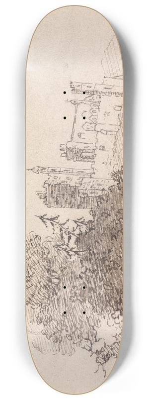 Henry Swinburne - Ducal Palace of Urbino in Marche, Italy 8.25 inch art skate deck
