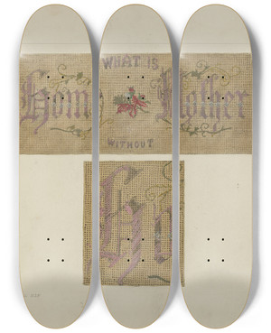 Triptych art skateboard deck of Frank Maurer Sampler by Frank Maurer