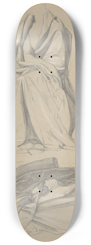 Alfred Rethel - Drapery Study 8.25 inch art skate deck