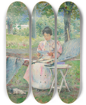 Triptych art skateboard deck of Theodore Robinson Correspondence by Theodore Robinson (1852-1896)