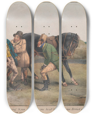 Triptych art skateboard deck of Henry Thomas Alken Sporting Satirist_5 by Henry Thomas Alken (1785-1851)