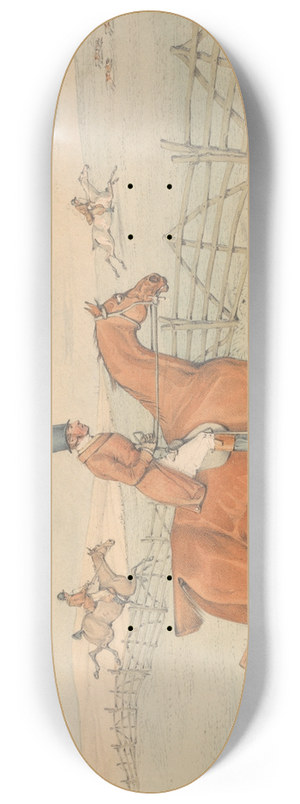 Henry Thomas Alken - Going at a Rank of Hurdles with Temper and Resolution 8.25 inch art skate deck