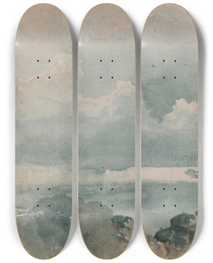 Triptych art skateboard deck of James Ward Sky Study by James Ward (1769-1859)