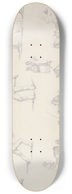 Henry Thomas Alken - Landscape Scenery, No. 7: Scenes of Cricket and a Waggoner With His Team 8.25 inch art skate deck