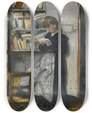 Triptych art skateboard deck of Pierre Bonnard La Lecture by Pierre Bonnard (1867-1947)