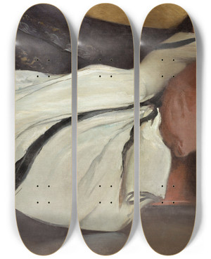 Triptych art skateboard deck of John White Alexander Repose by John White Alexander (1856-1915)