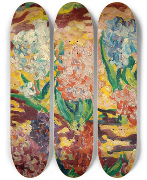 Triptych art skateboard deck of Louis Valtat Les Jacinthes by Louis Valtat (1869-1952)