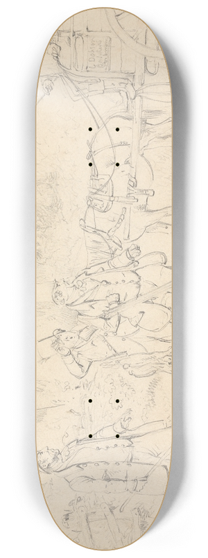 Henry Thomas Alken - Sporting Anecdotes: Sketch for The Sporting Butcher 8.25 inch art skate deck