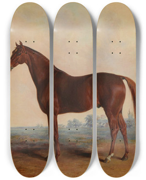 Triptych art skateboard deck of Edward Troye Henry In A Landscape by Edward Troye (1808-1874)