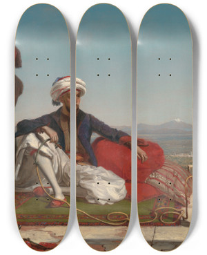 Triptych art skateboard deck of Thomas Hicks Bayard Taylor by Thomas Hicks (1823-1890)