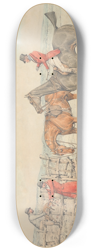 Henry Thomas Alken - The Death; The Fox Hoist to a Fence 8.25 inch art skate deck Henry Thomas Alken - The Death; The Fox Hoist to a Fence 8.25 inch art skate deck