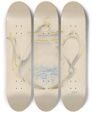 Triptych art skateboard deck of Joseph Sudek Teapot_2 by Joseph Sudek