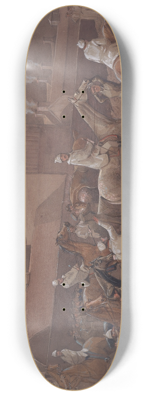 Henry Thomas Alken - The Night Riders of Nacton; Preparing to Start. Ipswich, the Watering Place behind the Barracks 8.25 inch art skate deck