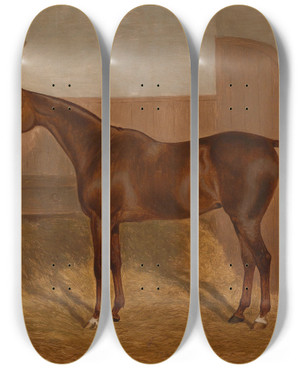 Triptych art skateboard deck of F Clifton Pferdeportrait_2 by F Clifton