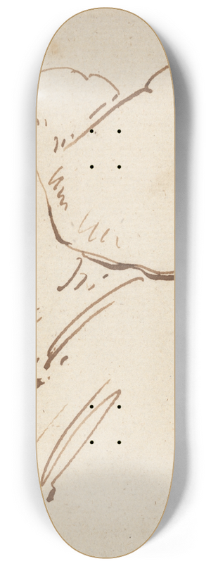 Henry William Bunbury - A Double-chinned Man 8.25 inch art skate deck