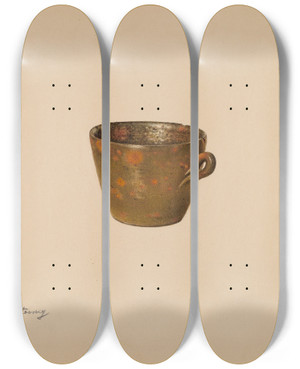 Triptych art skateboard deck of Aaron Fastovsky Cup by Aaron Fastovsky