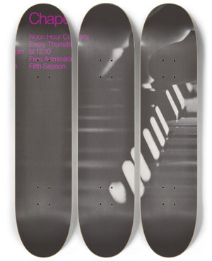 Triptych art skateboard deck of Dietmar Winkler Mit Chapel by Dietmar Winkler (1938)