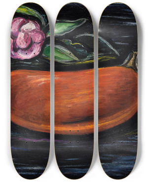 Triptych art skateboard deck of Marsden Hartley Still Life_3 by Marsden Hartley (1877-1943)