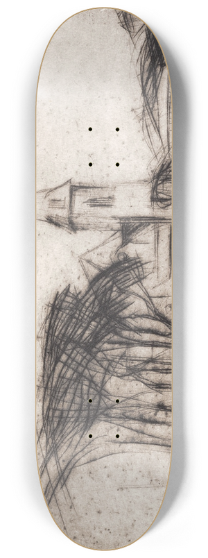 Alfred Simonsen - Vej med kirke 8.25 inch art skate deck Alfred Simonsen - Vej med kirke 8.25 inch art skate deck