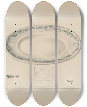 Triptych art skateboard deck of Joseph Sudek Platter_6 by Joseph Sudek