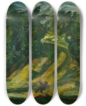 Triptych art skateboard deck of Cham Soutine Paysage_2 by Chaim Soutine (1893-1943)